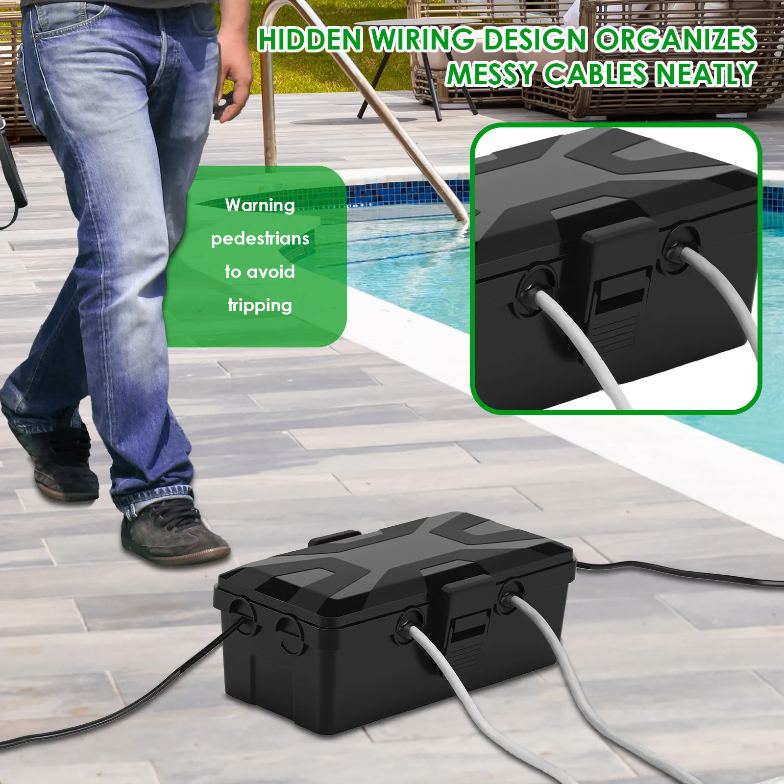 Outdoor Power Point Cover - Cable Plug Protection Cover Waterproof Sealed
