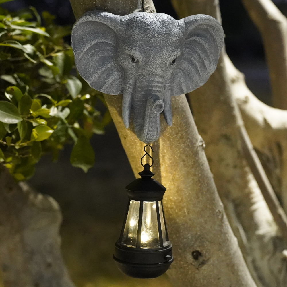 Outdoor Powerwall - Solar Powered Garden Resin Elephant Wall