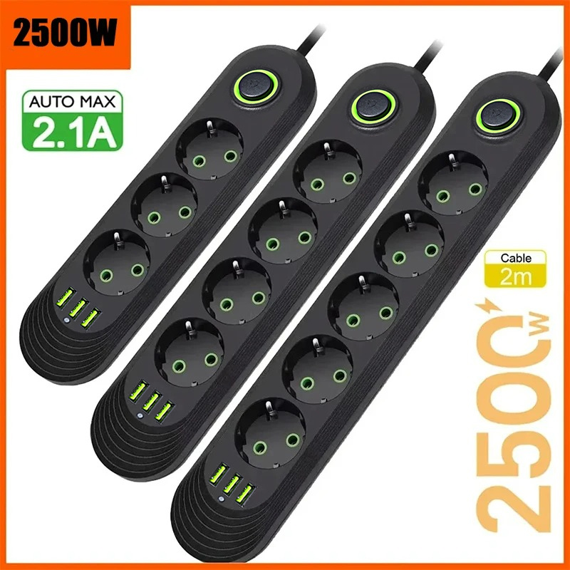 Outdoor Power Strip - EU Plug AC Outlet 2500W Multiports