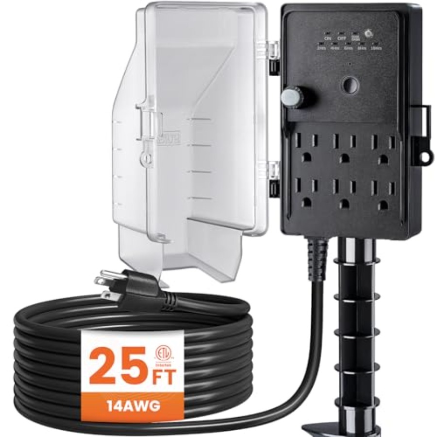 Outdoor Power Strip - Outdoor Power Stake Dusk to Dawn