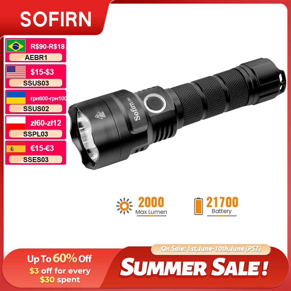 Outdoor Power Group - SOFIRN C8G Powerful LED Flashlight 21700