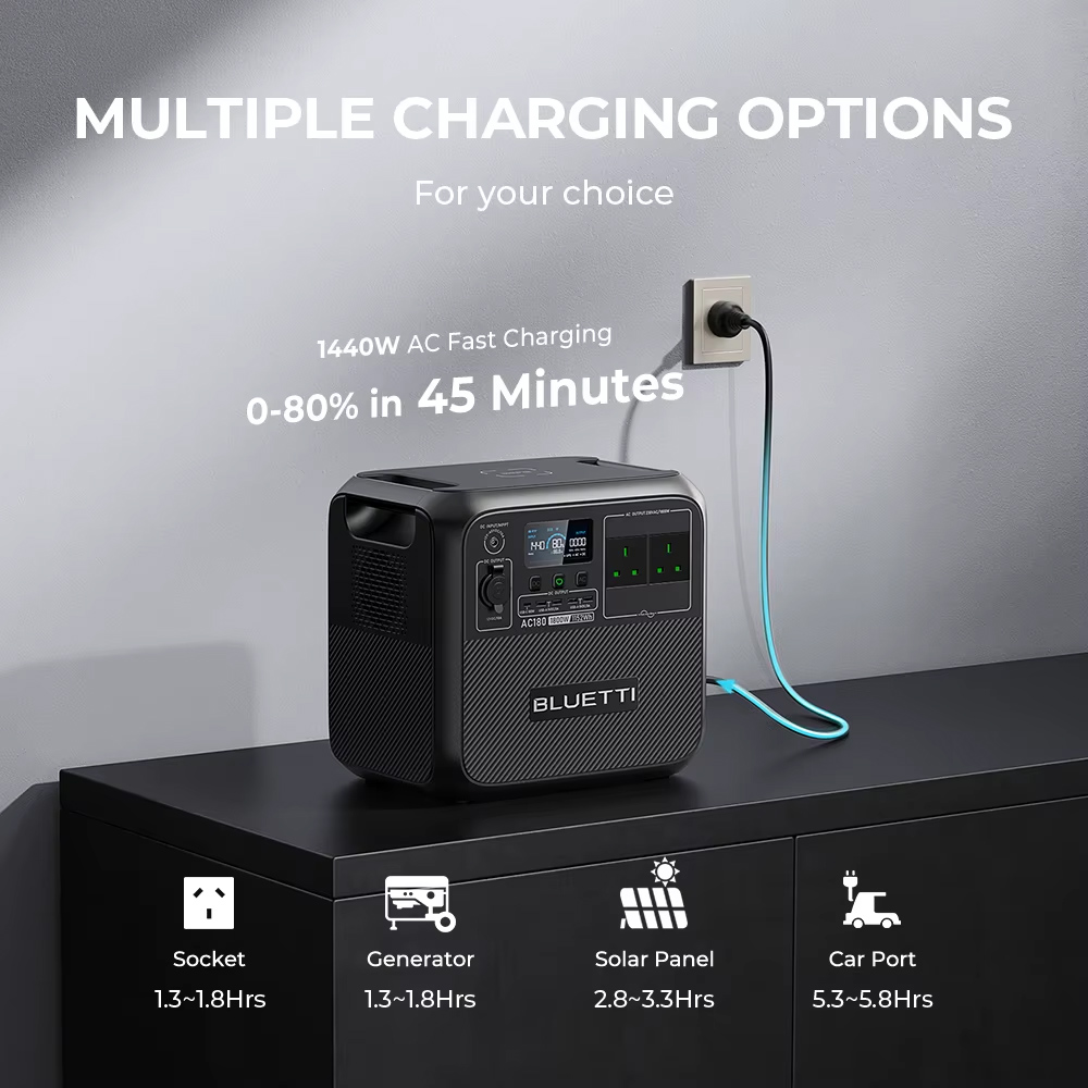 【RENEW】BLUETTI AC180 Solar Por - Outdoor Powerwall review and price