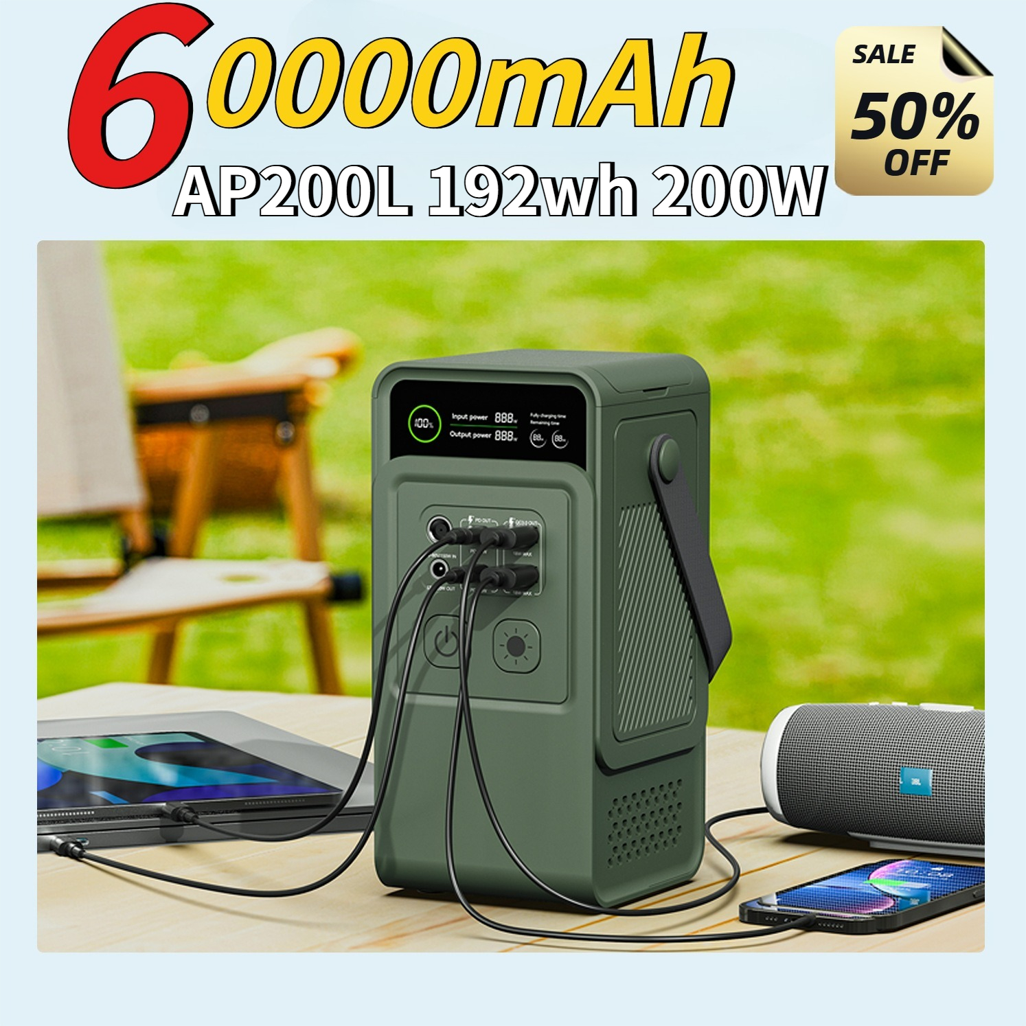 60000mAh 200W 192Wh Camping Po - Outdoor Powerwall review and price