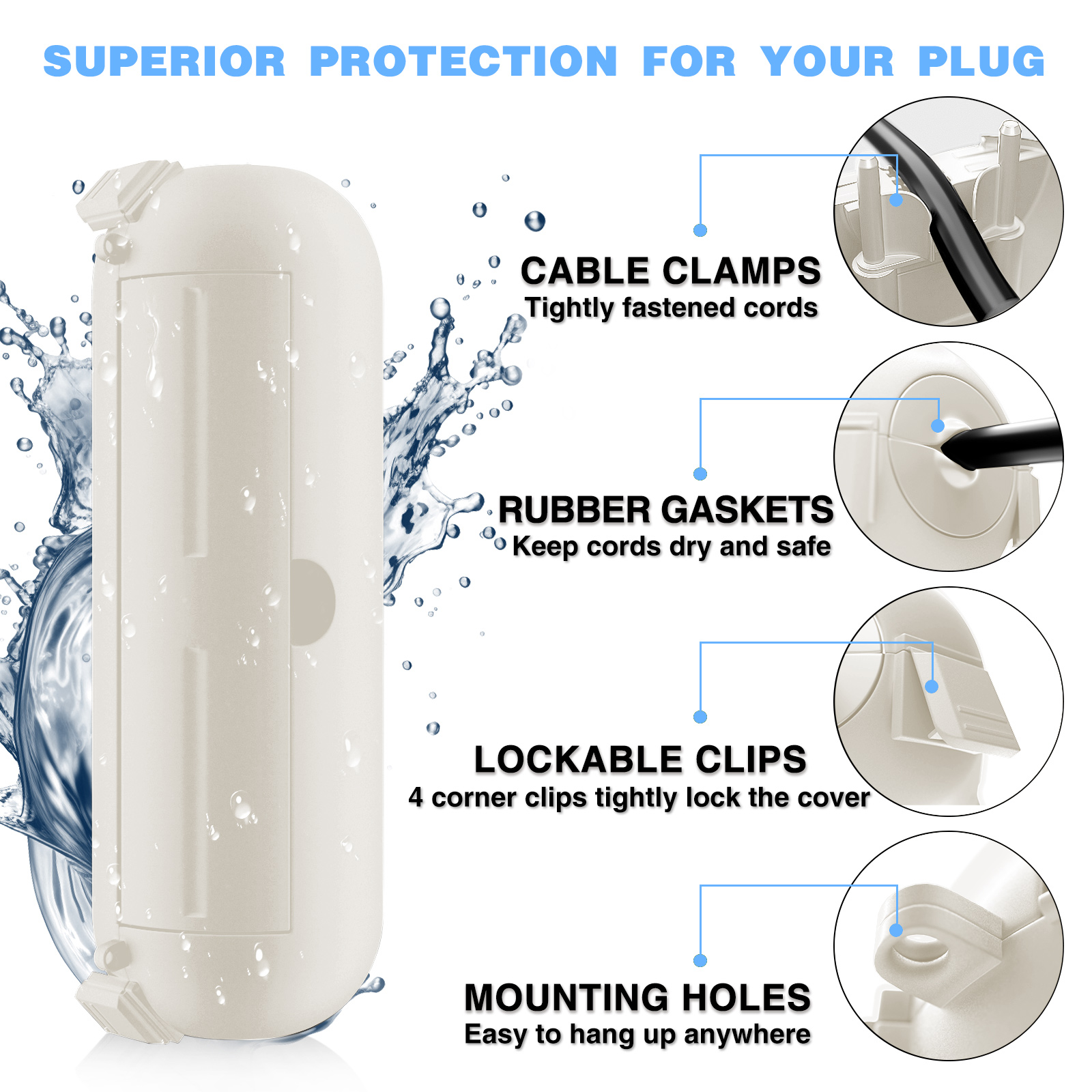 2 Pack Waterproof Outdoor Conn - Outdoor Power Point Cover review and price