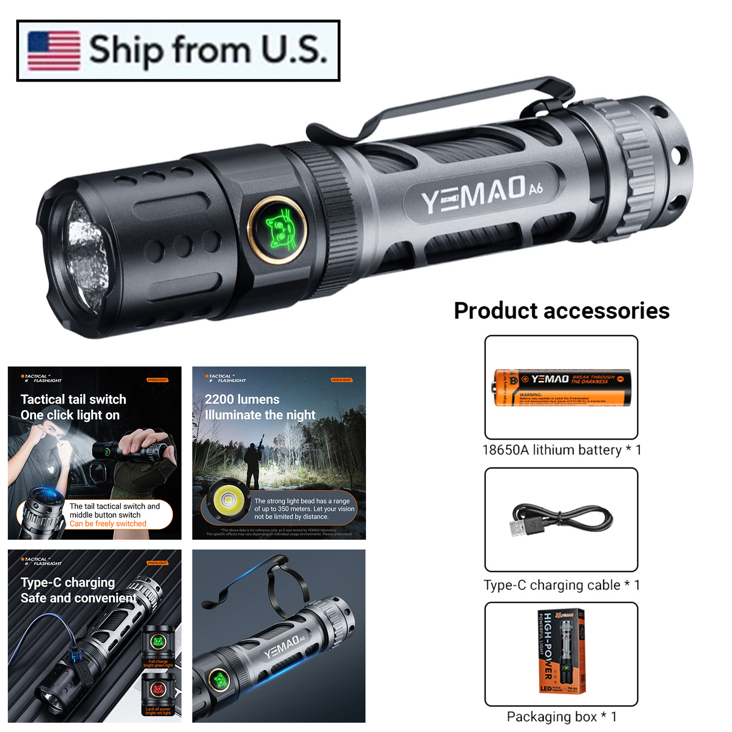2200Lm Powerful LED Flashlight - Outdoor Power Group review and price