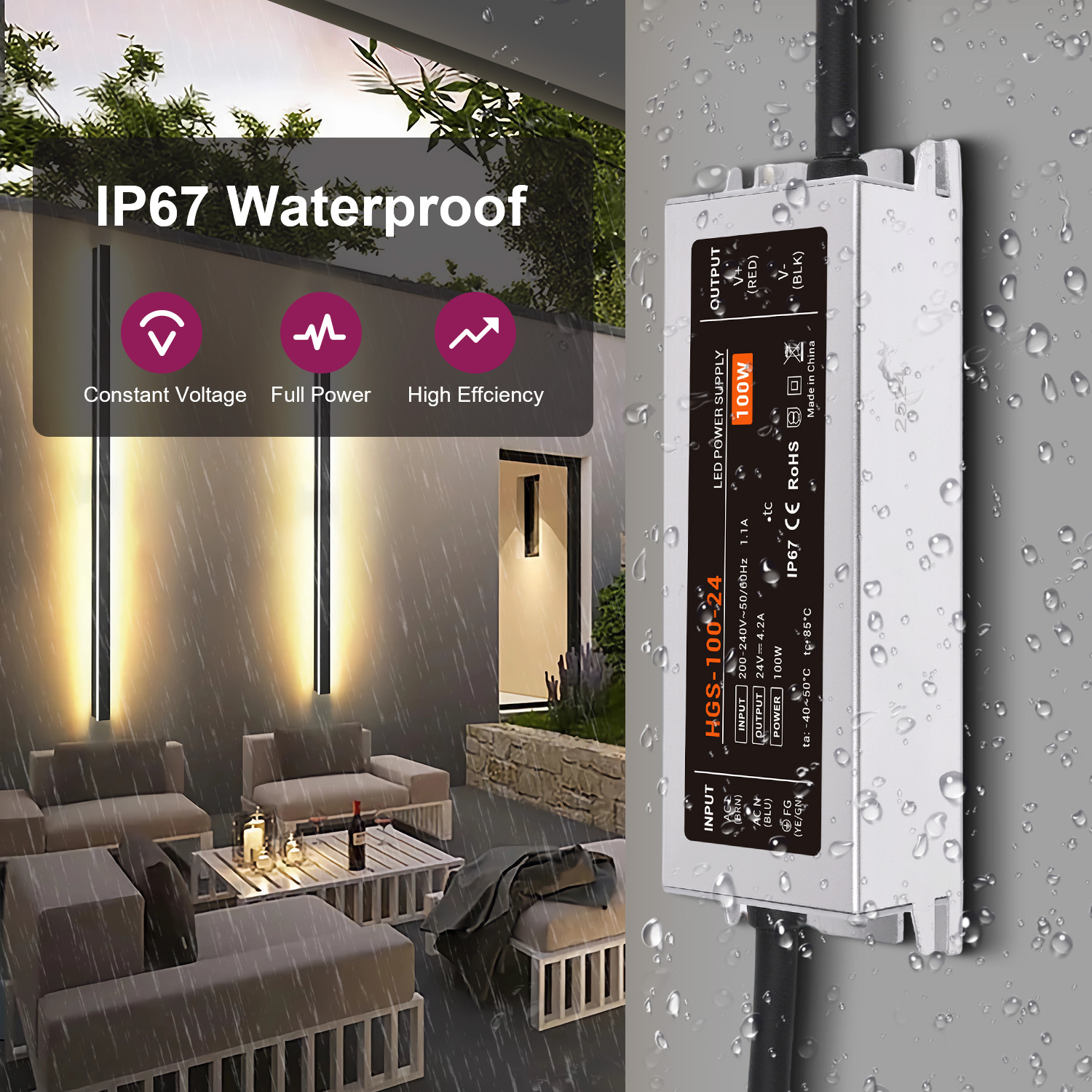 IP67 Waterproof LED Driver AC  - Outdoor Power Transformer review and price